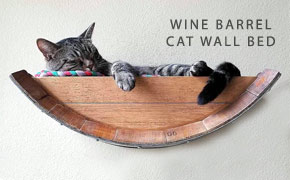 wine barrel cat wall bed