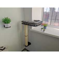 Cat Wall-Mounted Bed and Scratching Post for Mounting on the LEFT side of a Window