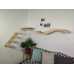 Wall-Mounted Cat Play Area with Corner Shelf, Ladder, and MOON Elements