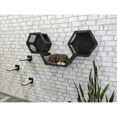 Cat Wall Bed + 2 Hexagons + 3 Steps