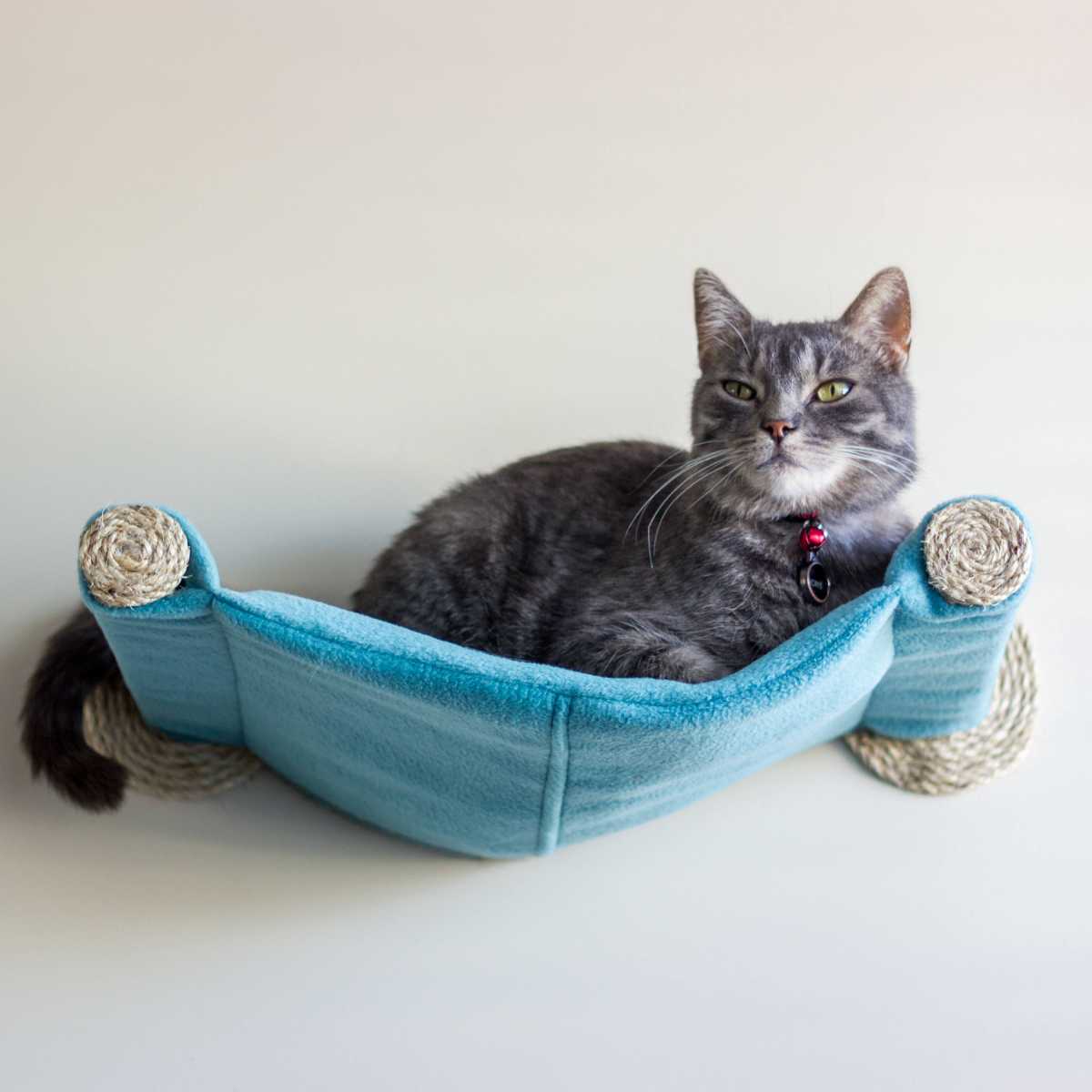 Cat Hammock Wall Mounted Cat Bed Teal CatWallShelves Superstore